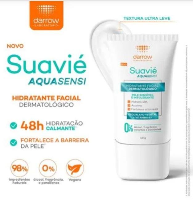 Darrow Suavié Aquasensi Hidratante Facial Dermatológico 40g 40g 3