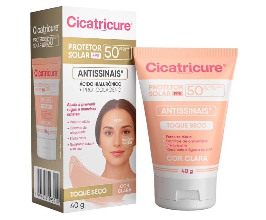 Protetor Solar Facial Cicatricure FPS50 Cor Clara ÚNICO 1