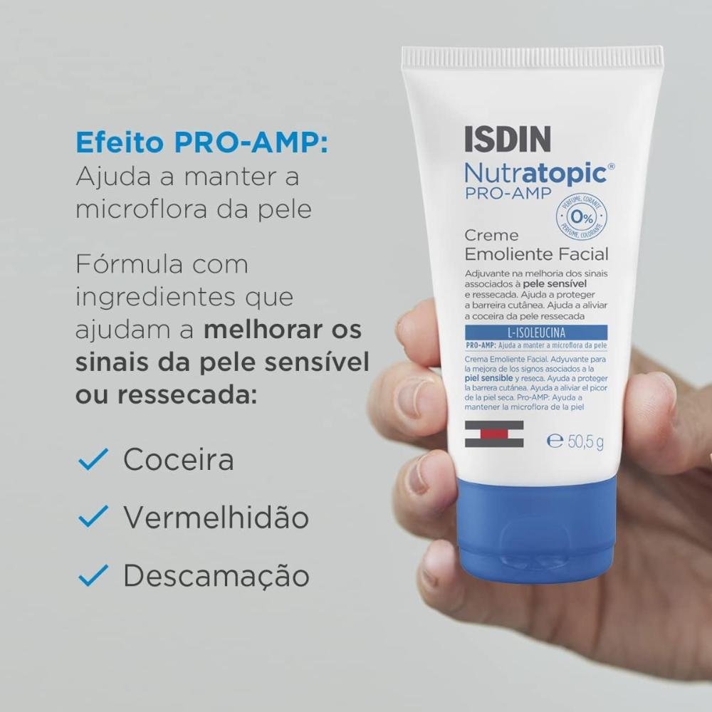 Creme Emoliente Facial Isdin - Nutratopic Pro-AMP 50,5g 5g 3