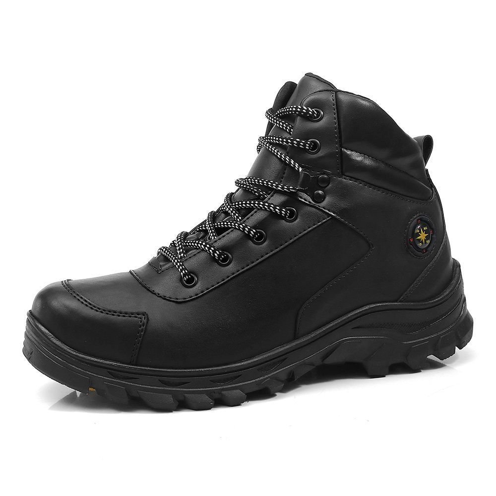 Bota Masculina Trakking Com Carteira Bredeni Coturno Estilo Adventure Confortavel Leve Preto 2