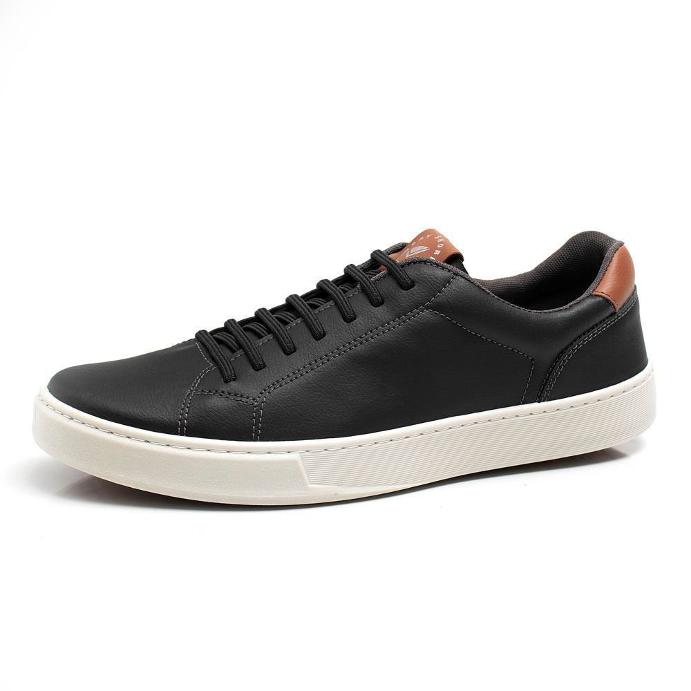 Sapatenis Casual Masculino Bredeni Tenis Conforto Macio Estilo Verão Preto 1