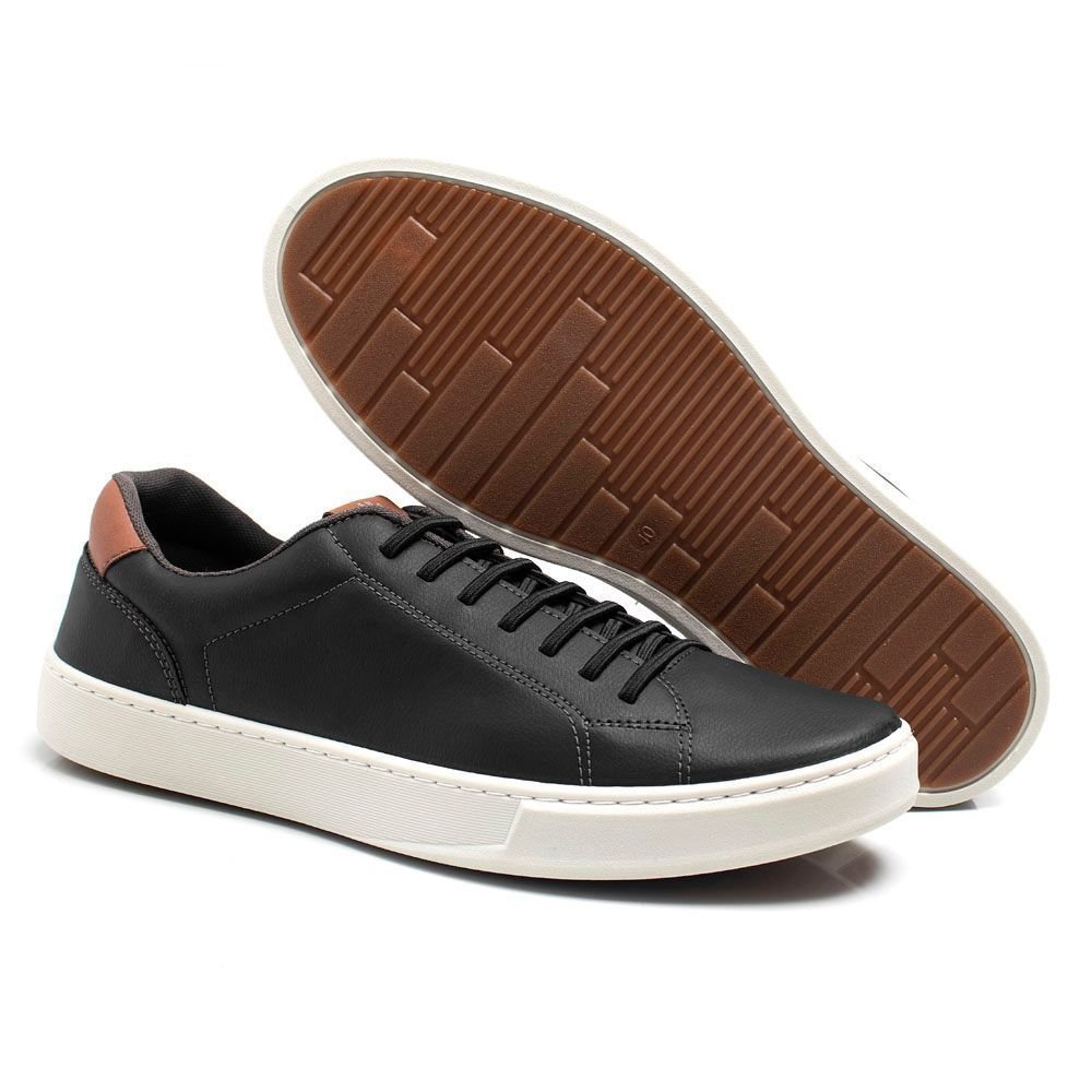 Sapatenis Casual Masculino Bredeni Tenis Conforto Macio Estilo Verão Preto 4