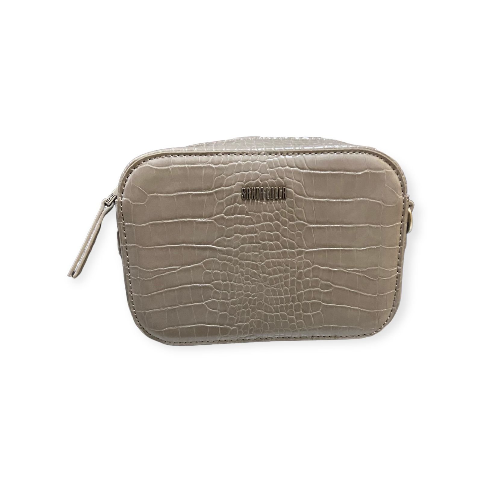 Bolsa Pequena Croco Transversal Santa Lolla Feminino Cinza