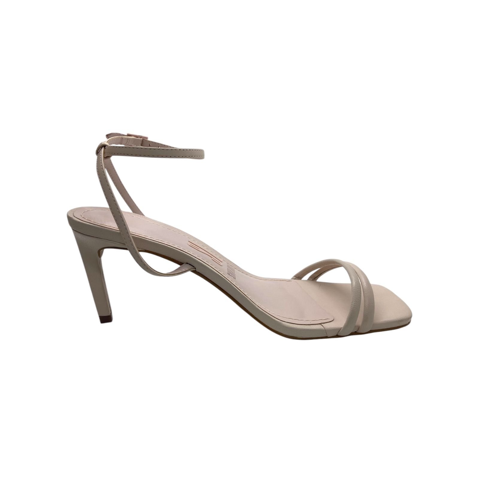 Sandalia Feminina Santa Lolla Couro Pelica Tiras Salto Fino Rosa Claro Rosa