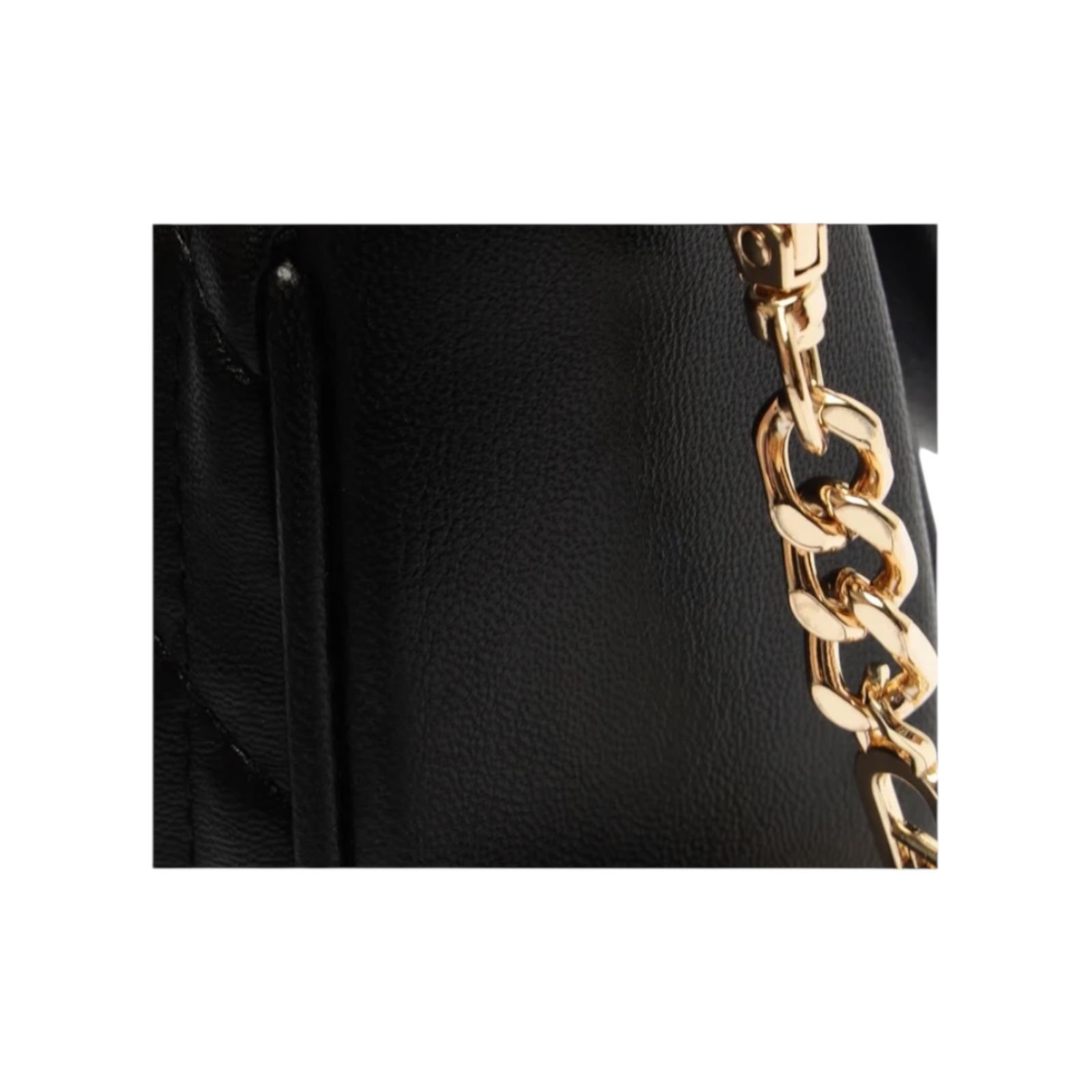 Bolsa Feminina Anacapri Metalasse Triangular Alça Dupla Pequena Preto Preto 3