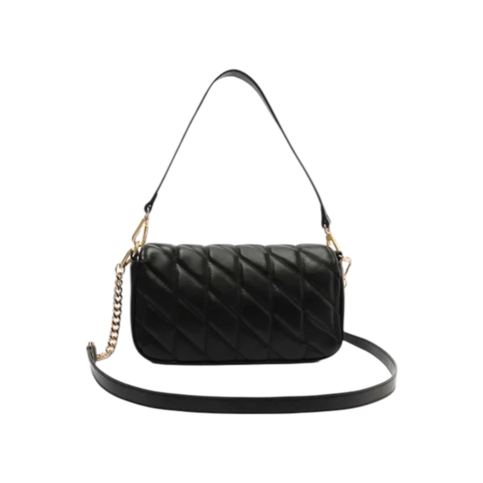 Bolsa Feminina Anacapri Metalasse Triangular Alça Dupla Pequena Preto Preto 4