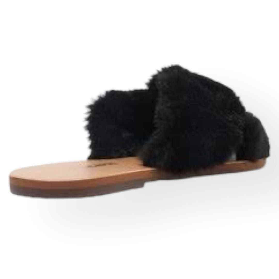 Sandália Rasteira Com Tiras Comfy Anacapri Feminino Preta