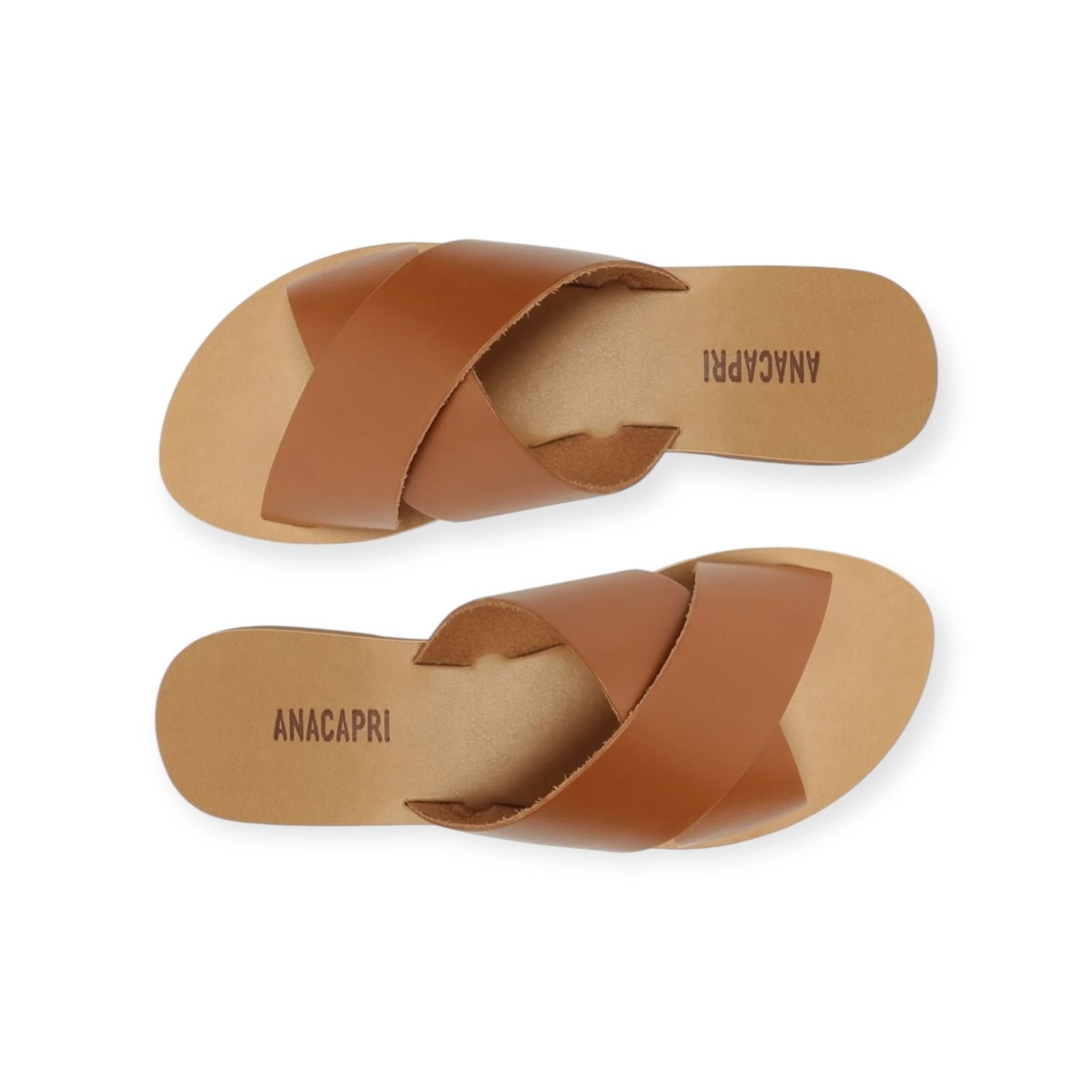 Sandalia Rasteira Feminina Anacapri Tiras Cruzadas Marrom Marrom 5