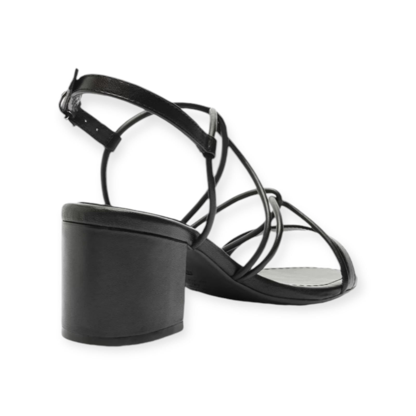 Sandalia Feminina Arezzo Tiras Cruzadas Salto Medio Bloco Preto Preto 5