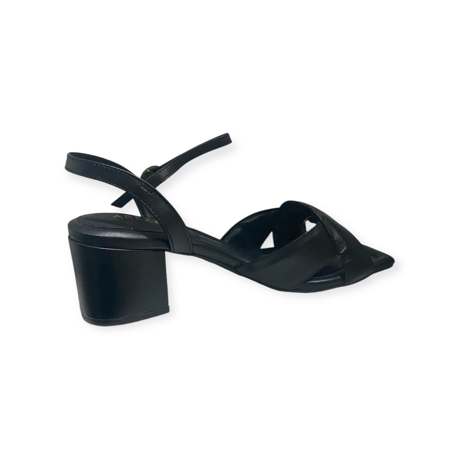 Sandalia Feminina Arezzo Tira Cruzada Salto Medio Bloco Preto Preto 5