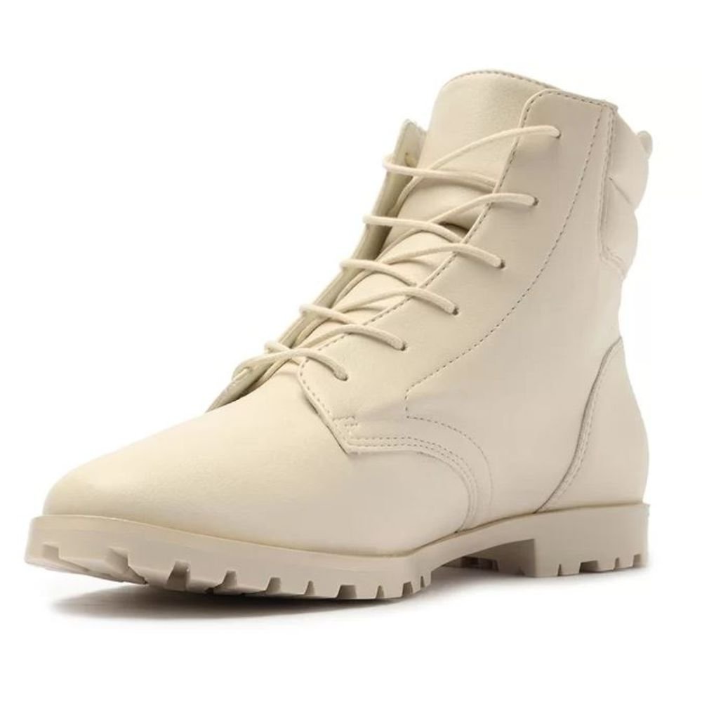 Bota Coturno Branco Atemporal Bege 5