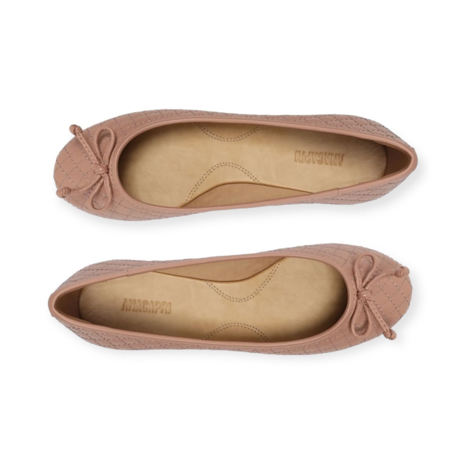 Sapatilha Feminina Anacapri Metalasse Fosca Bico Redondo Nude Rosa 5