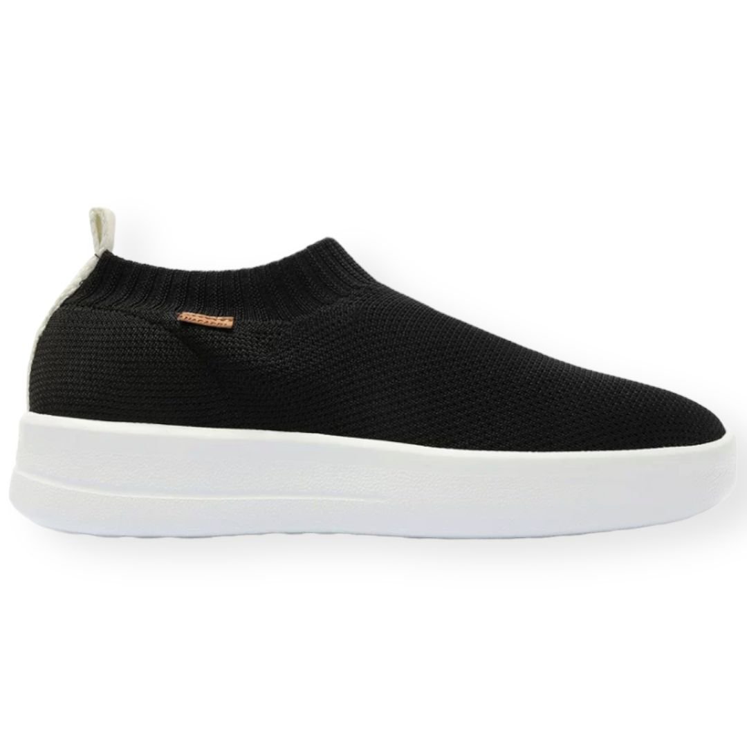 Tênis Slip On Knit Flatform Logo Anacapri Feminino Preto