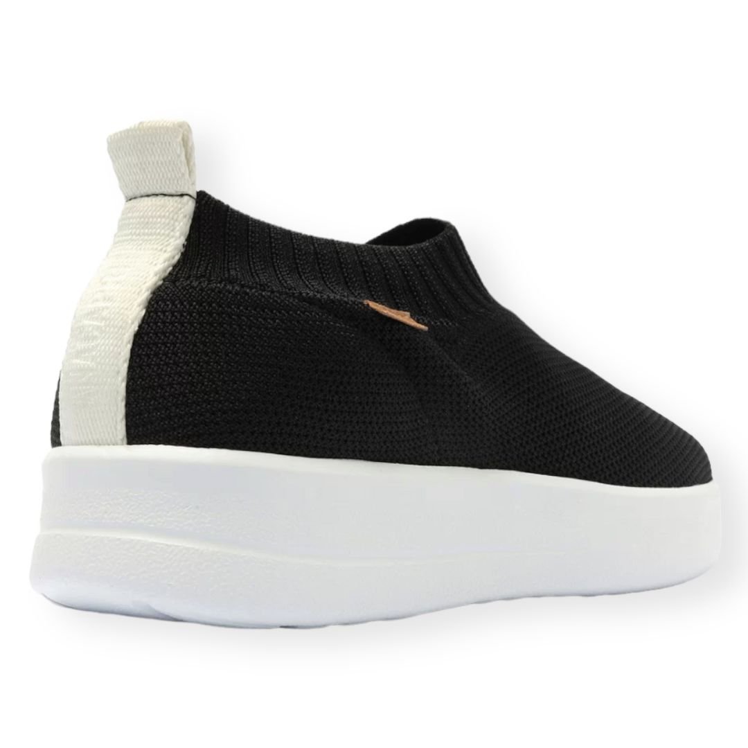 Tênis Slip On Knit Flatform Logo Anacapri Feminino Preto Preto 2