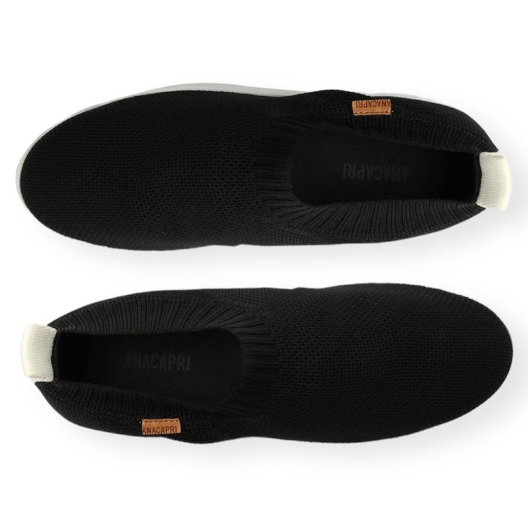 Tênis Slip On Knit Flatform Logo Anacapri Feminino Preto Preto 4