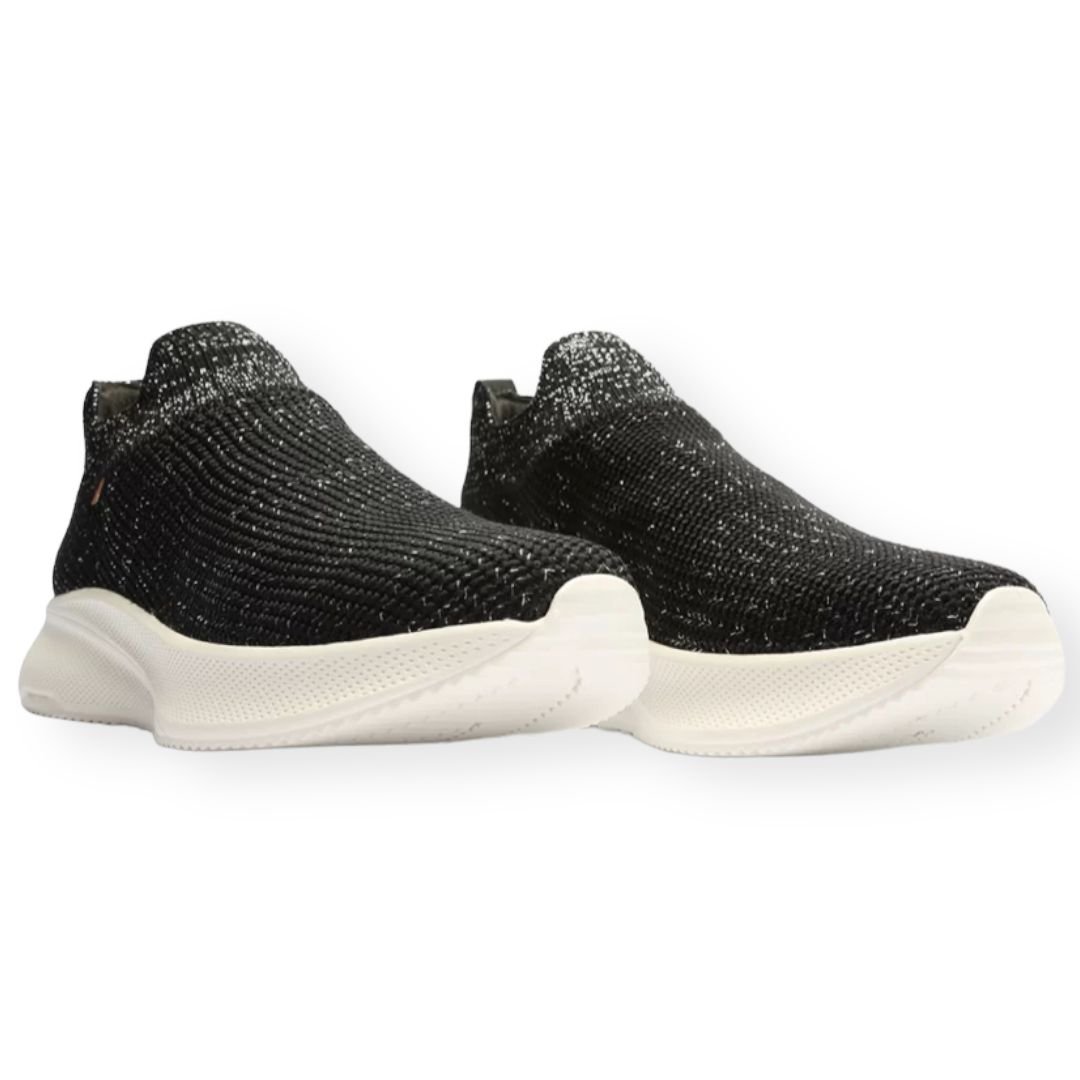 Tênis Slip On Malha Brilhosa Anacapri Feminino Preto Preto 2