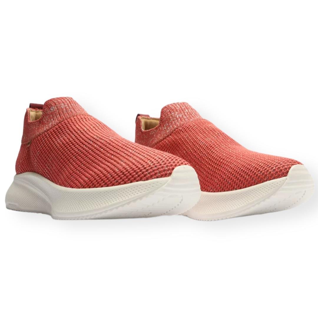 Tênis Slip On Malha Brilhosa Anacapri Feminino Rosa Rosa 2