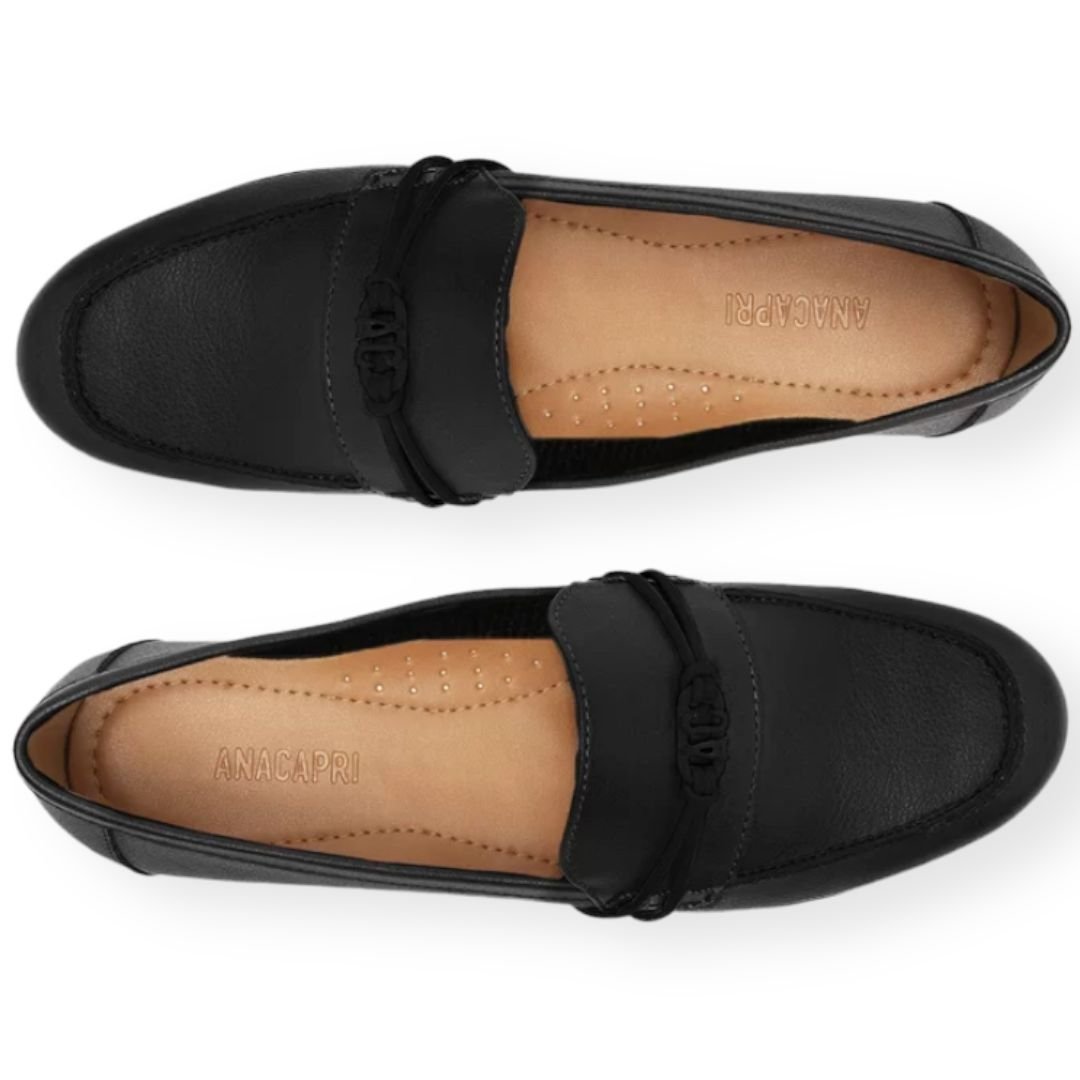 Mocassim Elástico Sigla Anacapri Feminino Preto Preto 3