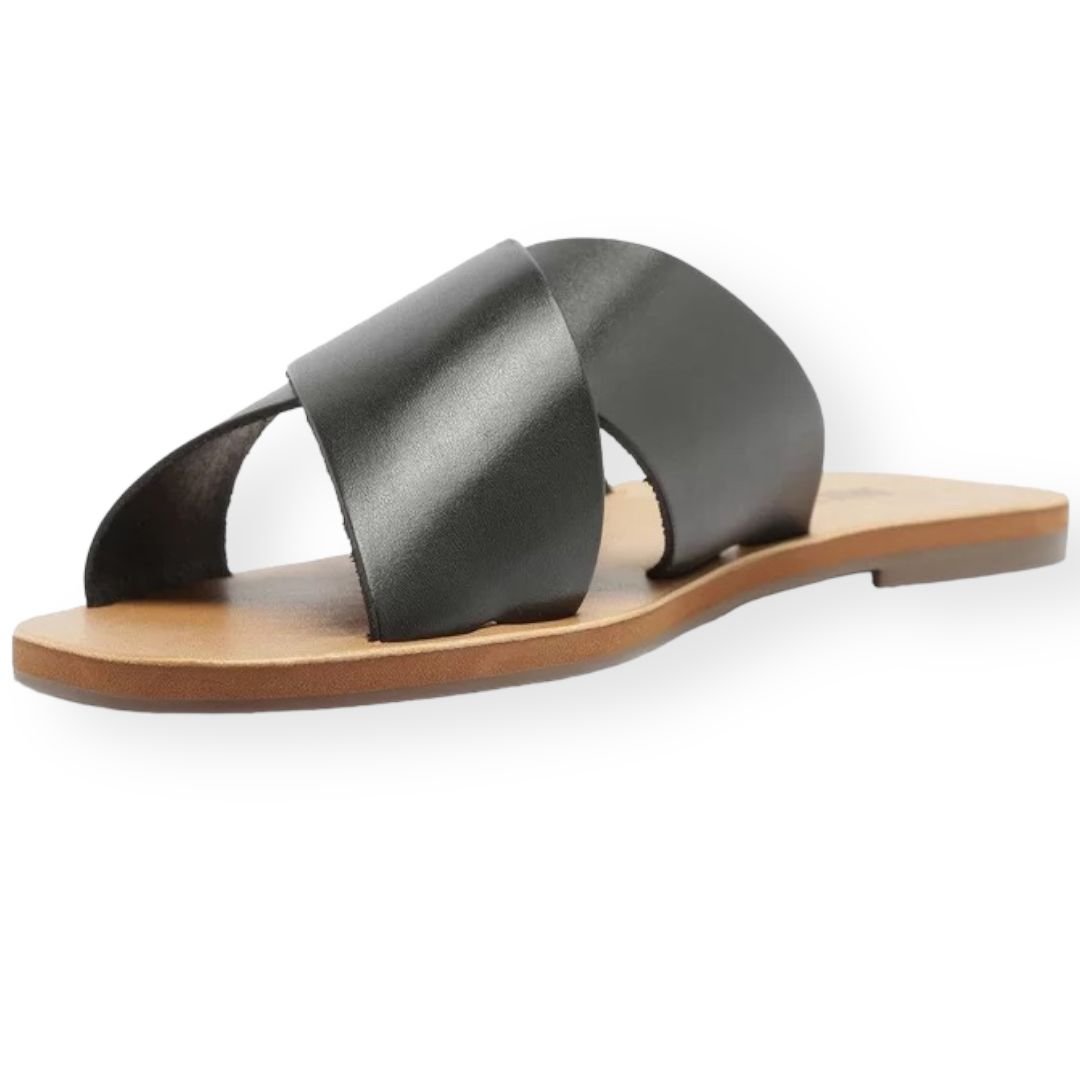 Rasteira Tiras Cruzadas AnaCapri Feminino Preta Preto 3