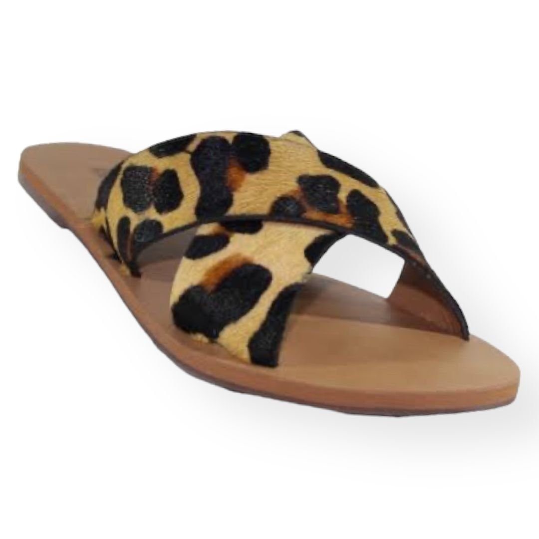 Rasteira Animal Print Tiras Cruzadas AnaCapri Feminino