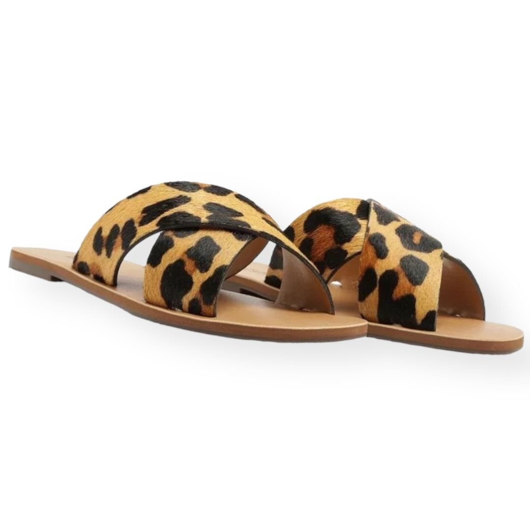 Rasteira Animal Print Tiras Cruzadas AnaCapri Feminino Animal Print 2