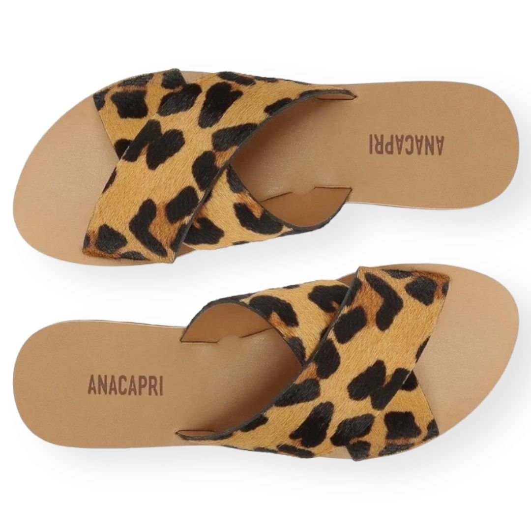 Rasteira Animal Print Tiras Cruzadas AnaCapri Feminino Animal Print 4