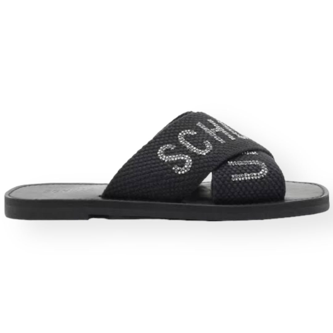 Sandália Rasteira Em X Schutz Feminino Preta
