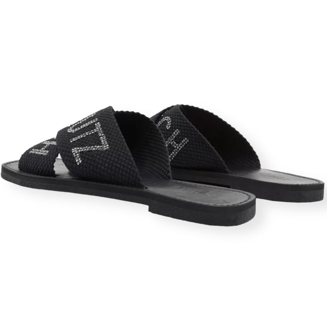 Sandália Rasteira Em X Schutz Feminino Preta Preto 3
