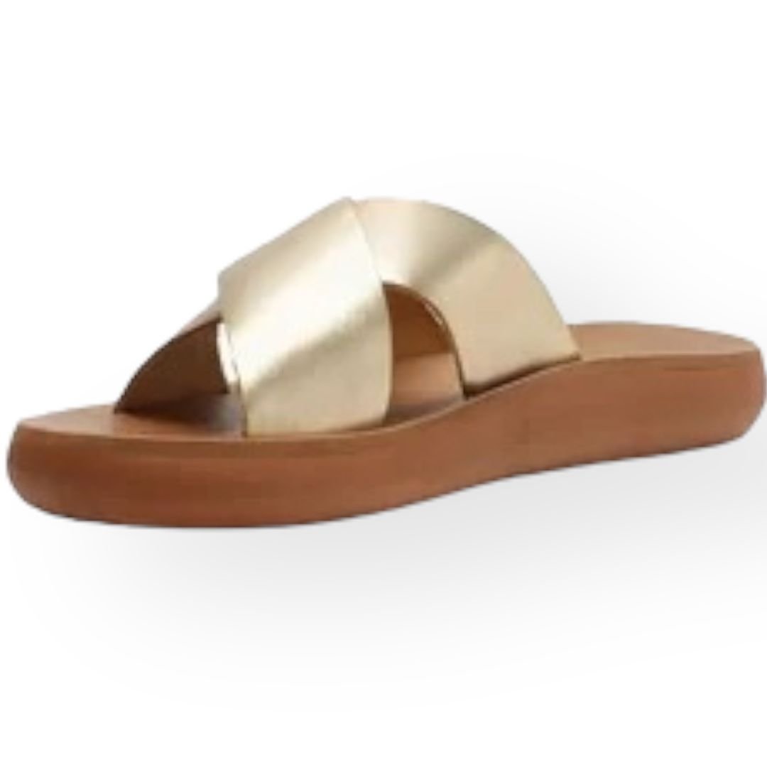 Rasteira Anatômica Tiras Cruzadas Gaia Anacapri Feminino Dourada Dourado 3