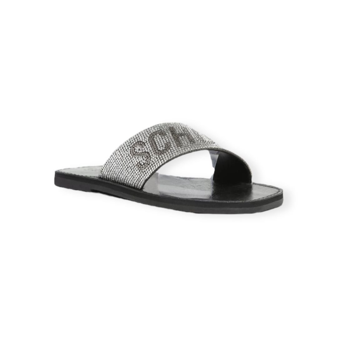 Sandalia Rasteira Vinil Transparente Cristal Schutz Feminino Preto Preto 3
