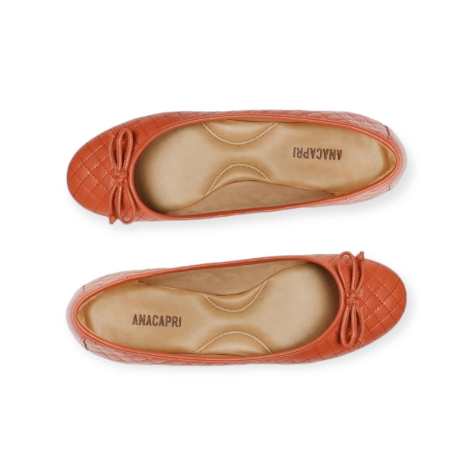 Sapatilha Feminina Anacapri Metalasse Fosca Bico Redondo Laranja Terracota 4