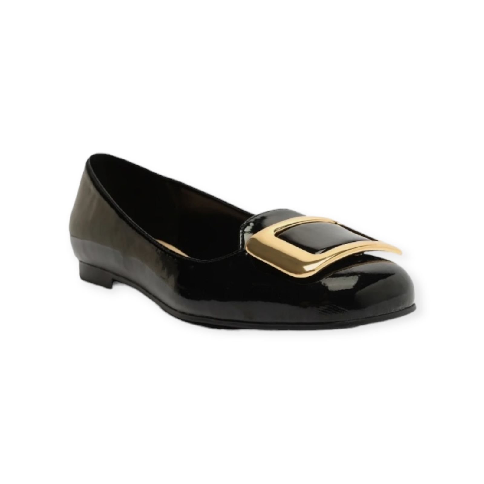 Sapatilha Feminina Arezzo Metal Verniz Bico Quadrado Preto Preto 2