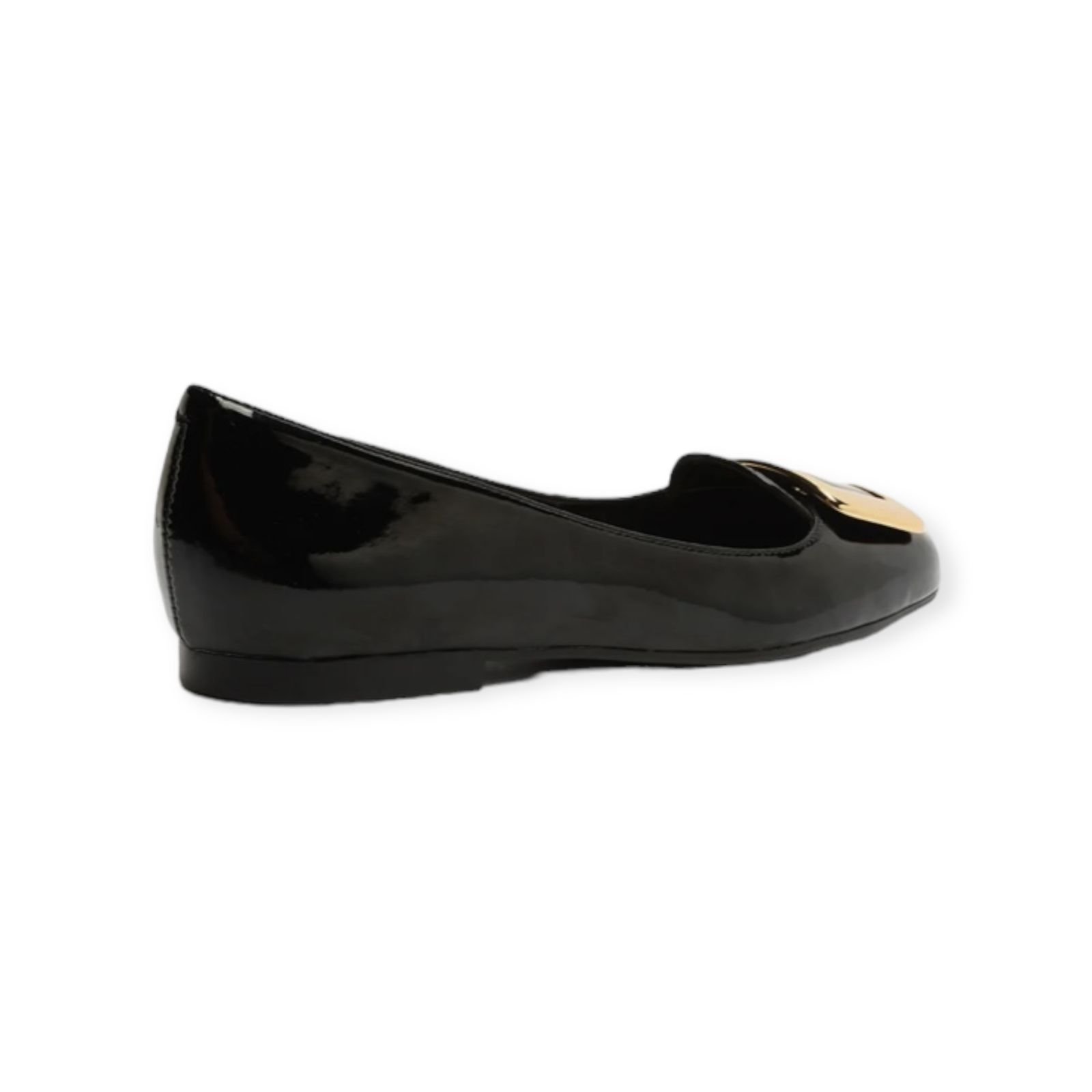 Sapatilha Feminina Arezzo Metal Verniz Bico Quadrado Preto Preto 5