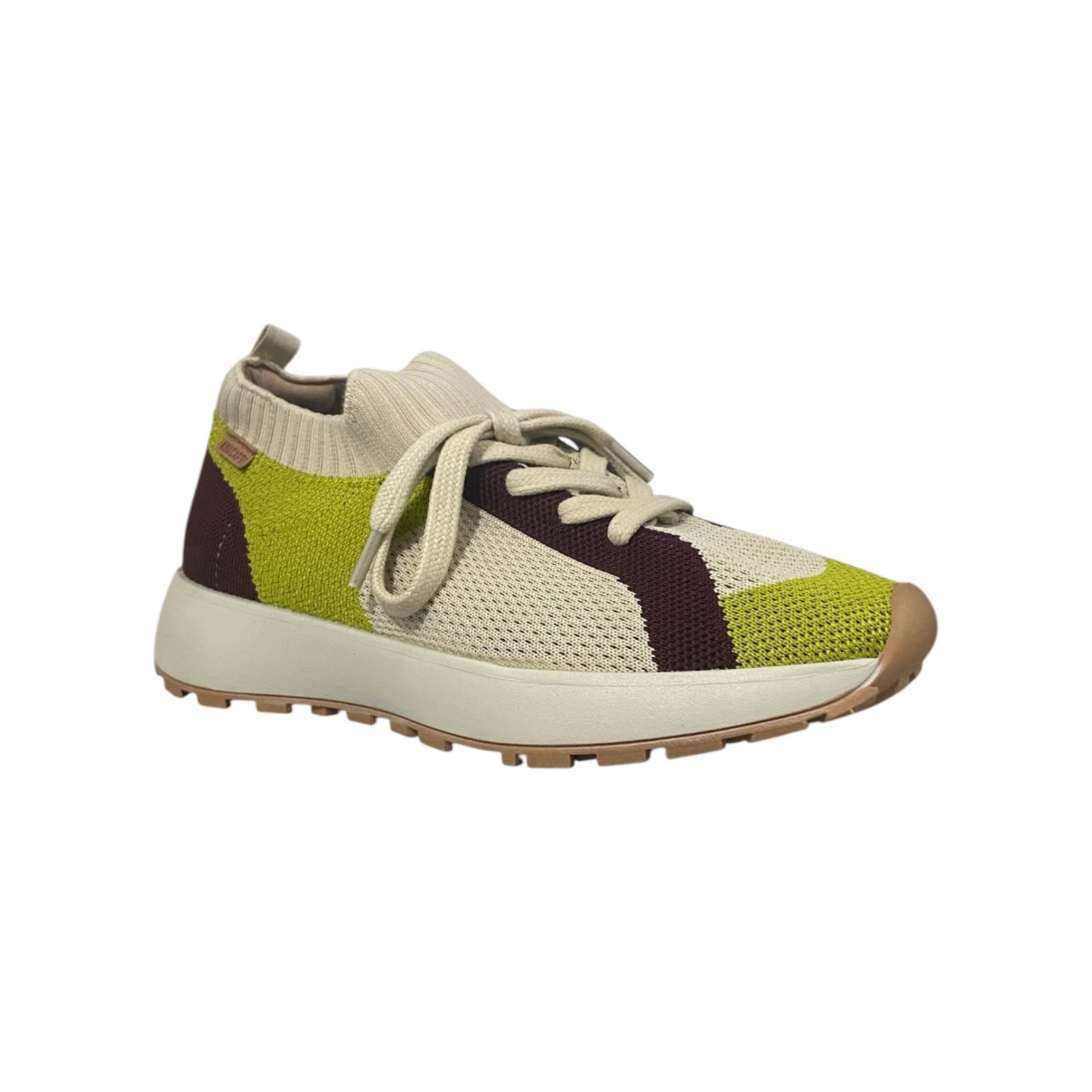 Tenis Feminino Anacapri Knit Multicolorido Bege Verde/Branco 2