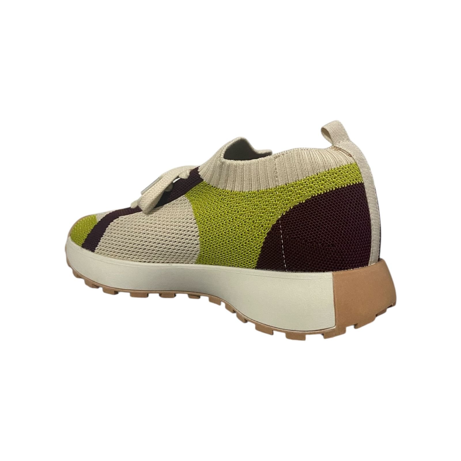 Tenis Feminino Anacapri Knit Multicolorido Bege Verde/Branco 3
