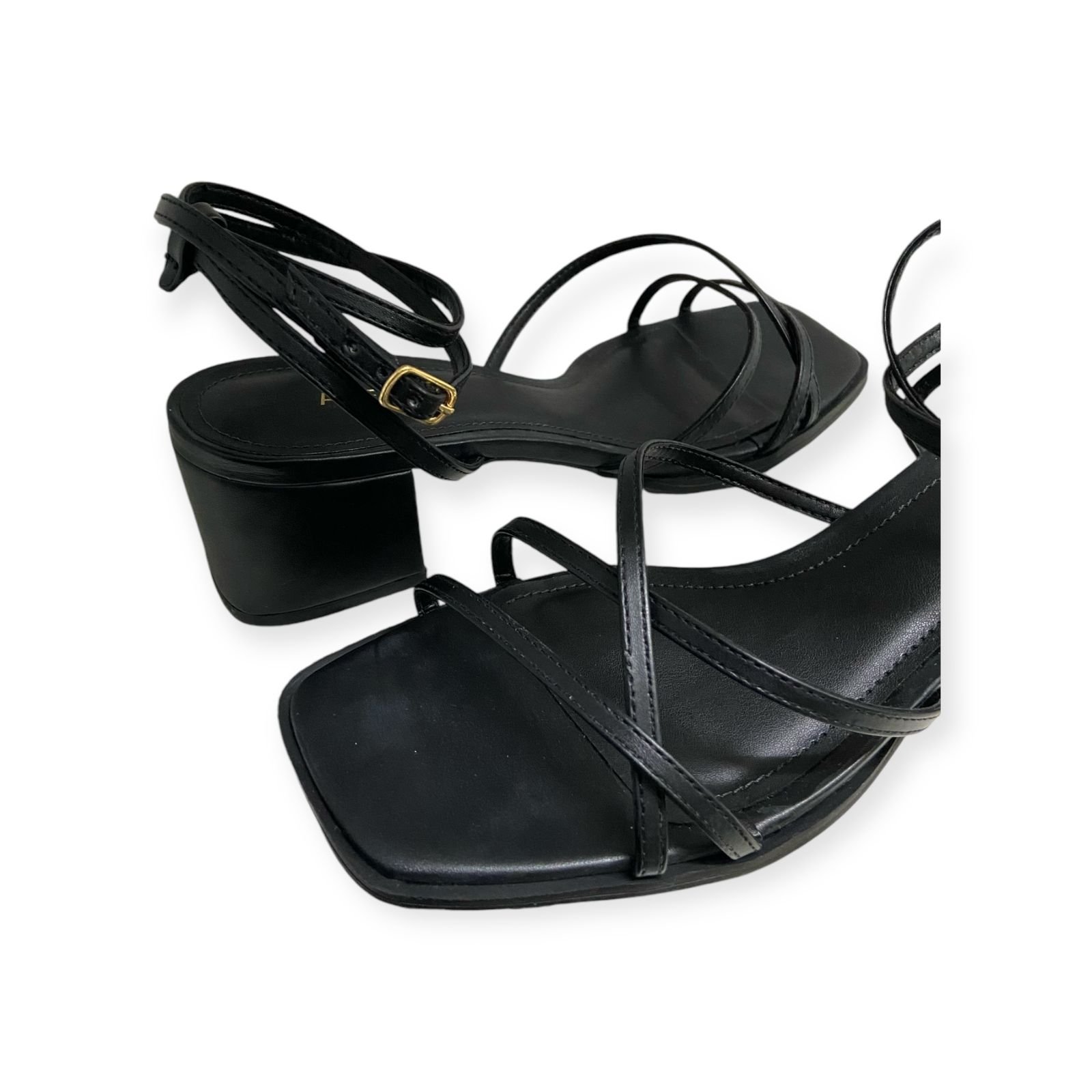 Sandalia Feminina Arezzo Couro Tiras Salto Baixo Bloco Preto Preto 3