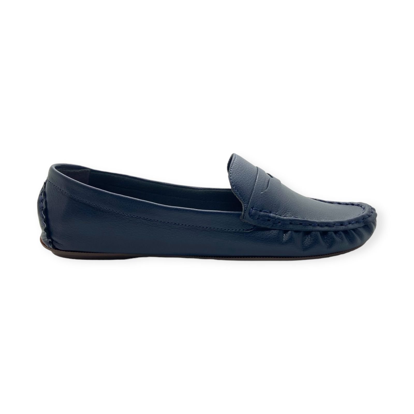 Mocassim Feminino Anacapri Clássico Pespontos Azul Escuro