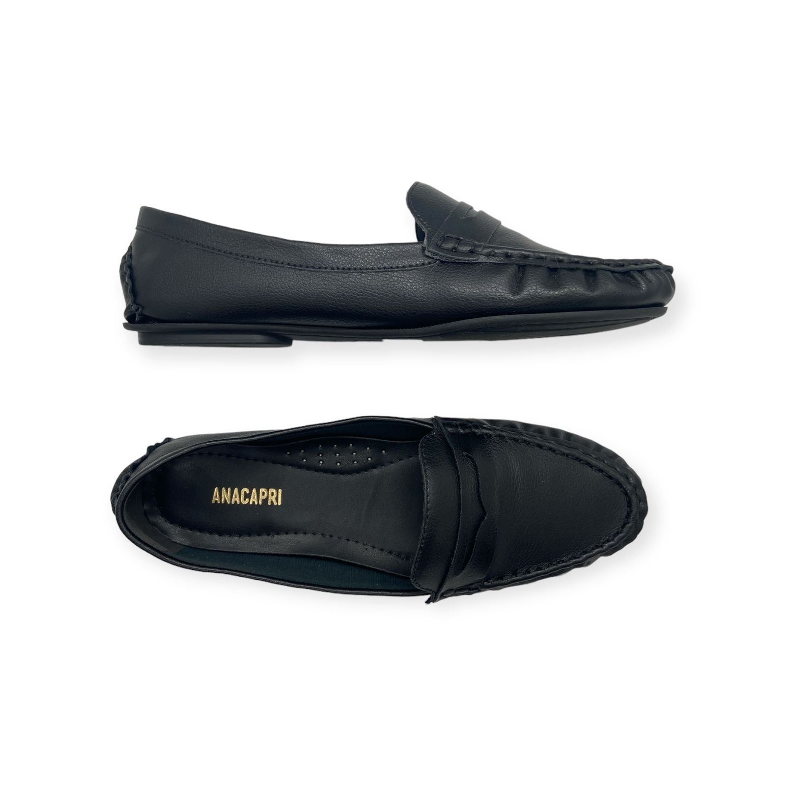 Mocassim Feminino Anacapri Clássico Pespontos Preto Preto 3