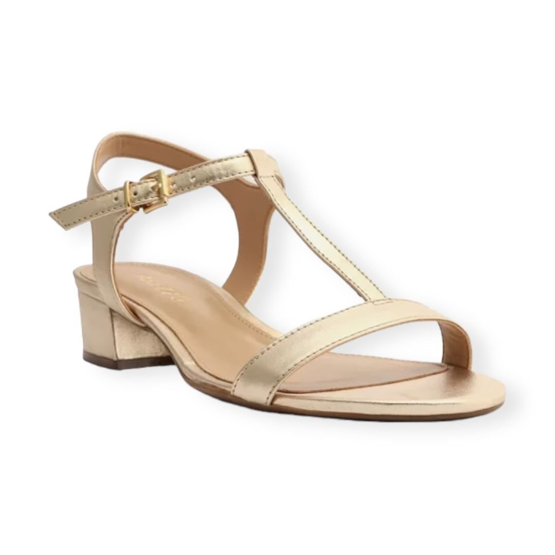 Sandalia Feminino Arezzo Tiras Basica Salto Bloco Dourado Dourado 2