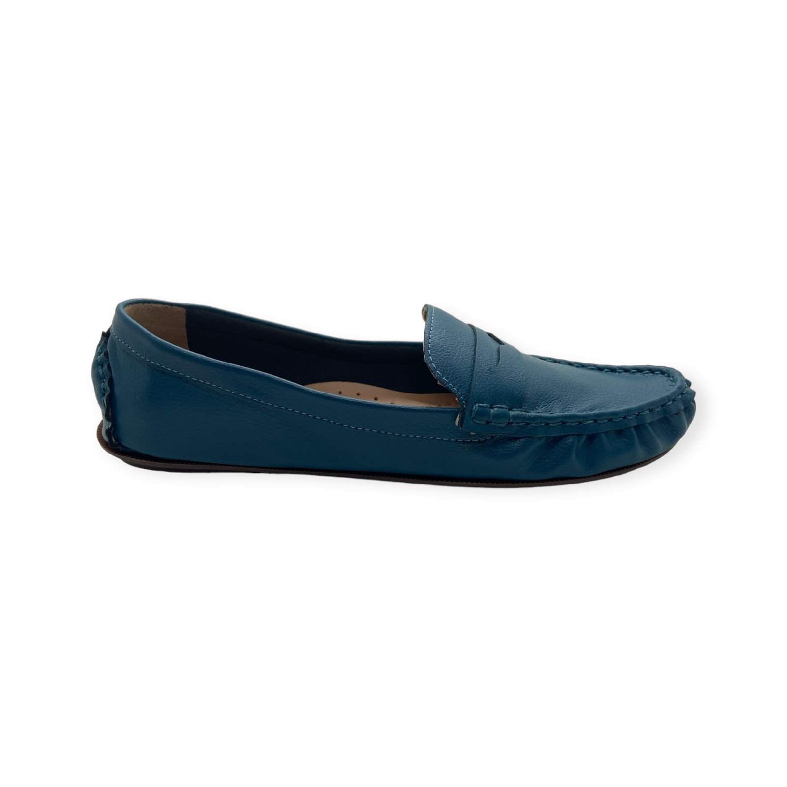 Mocassim Feminino Anacapri Clássico Pespontos Azul