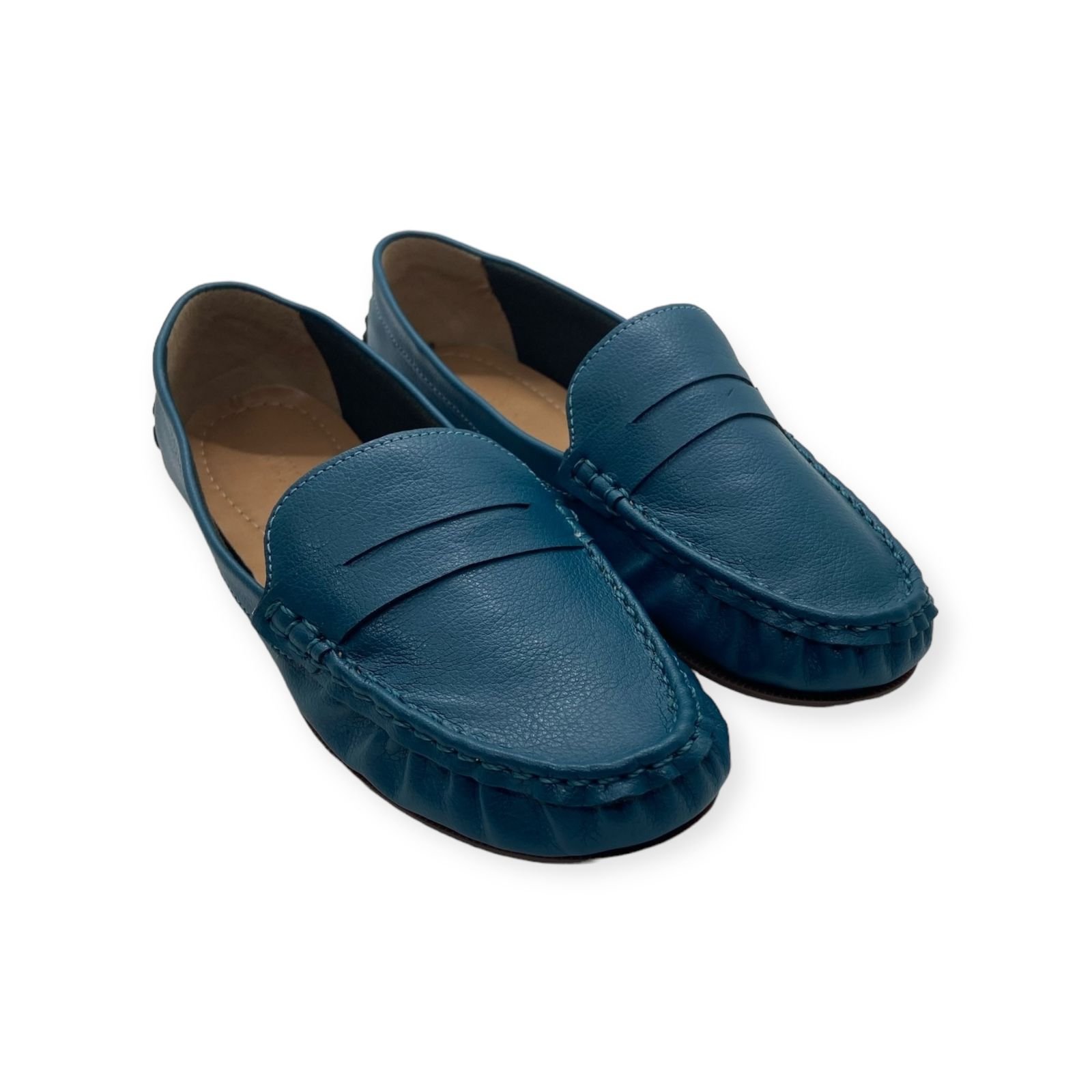 Mocassim Feminino Anacapri Clássico Pespontos Azul Azul 2