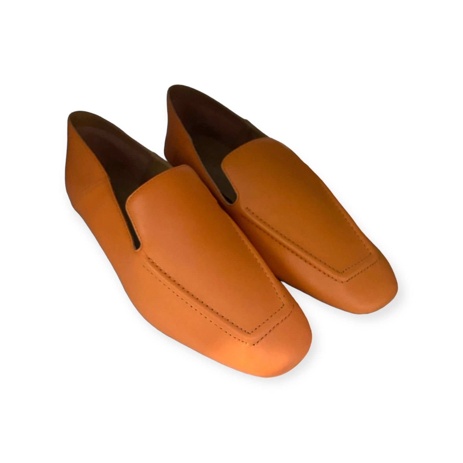 Mocassim Feminino Schutz Couro Basico Laranja Laranja 2