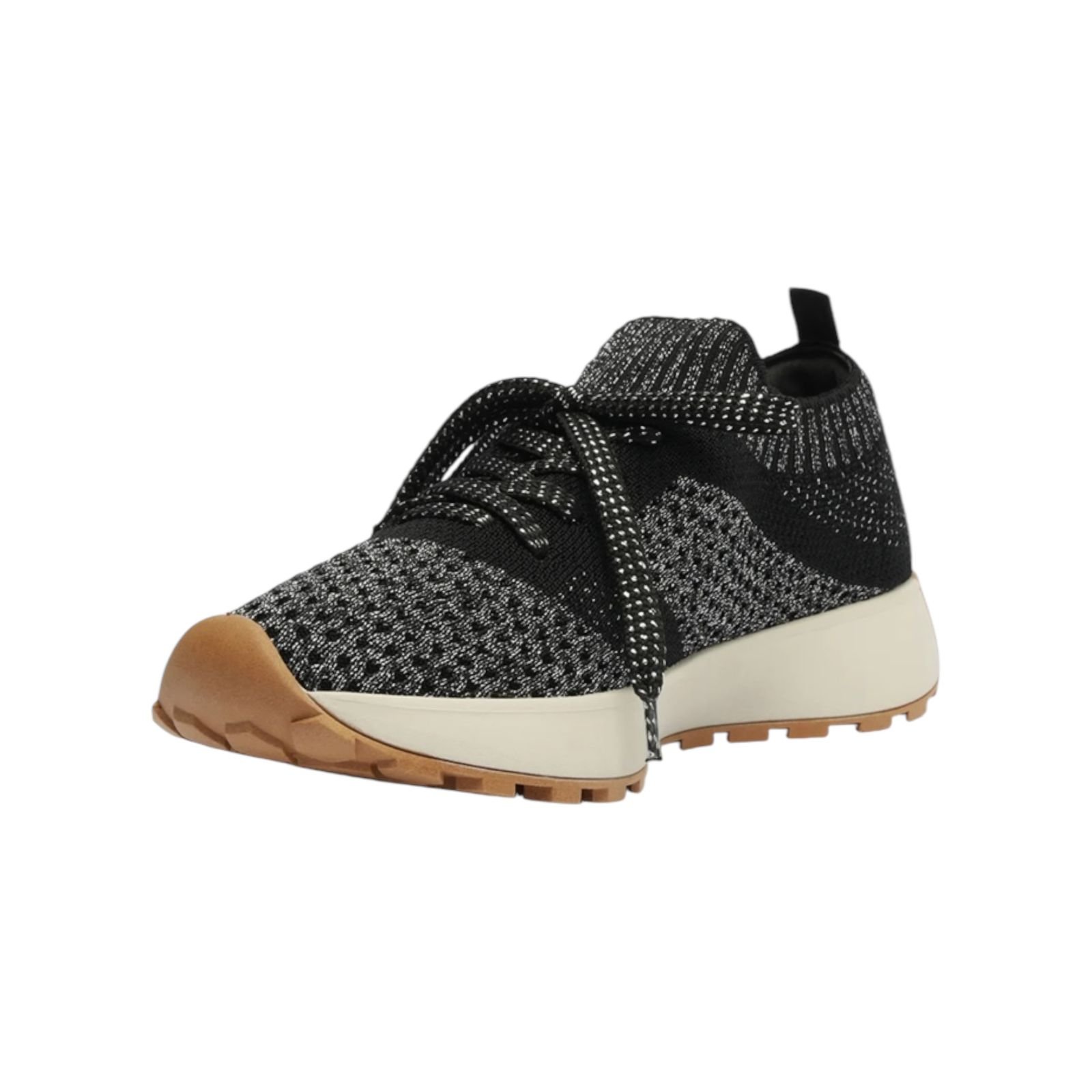 Tenis Feminino Anacapri Knit Brilhoso Prata Preto 3
