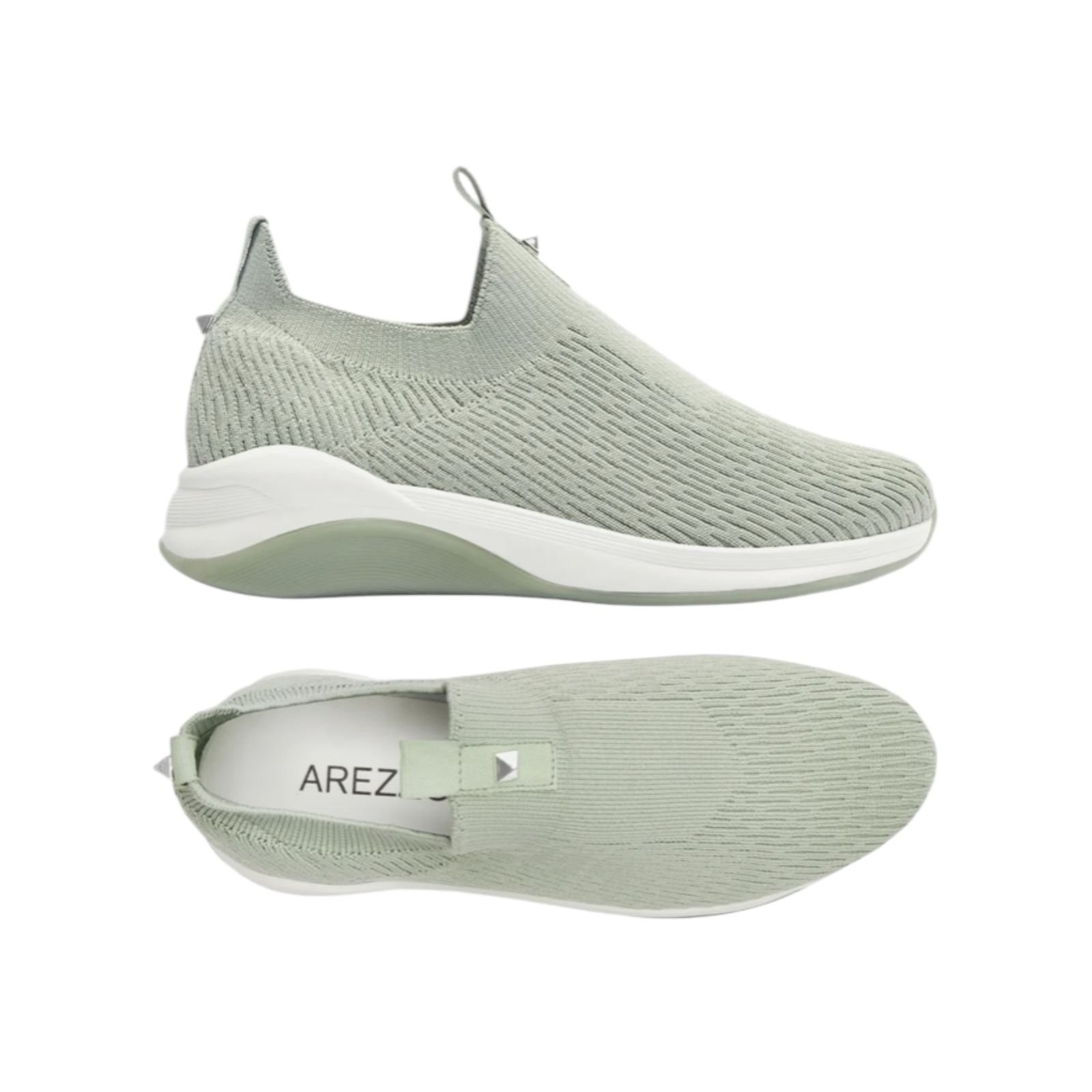 Tenis Feminino Arezzo Slip On Knit Verde Verde 3
