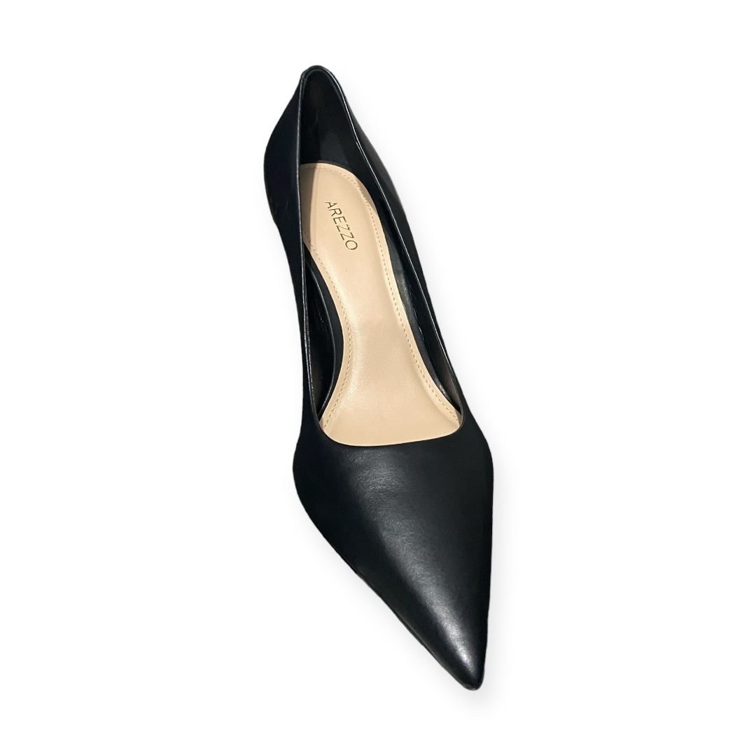 Scarpin Feminino Arezzo Salto Alto Fino Couro Preto Preto 3