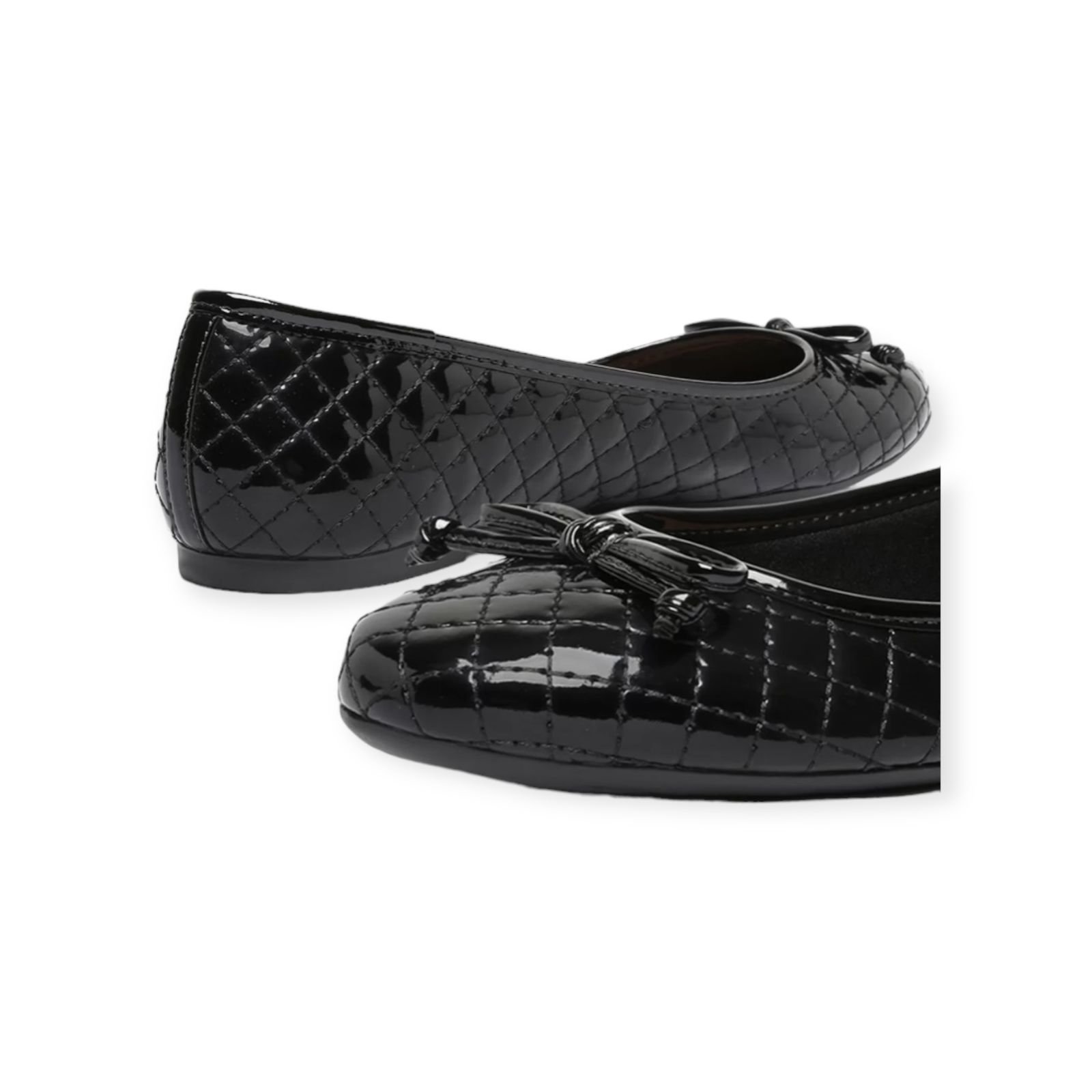 Sapatilha Feminina Arezzo Metalasse Verniz Bico Redondo Preto Preto 5