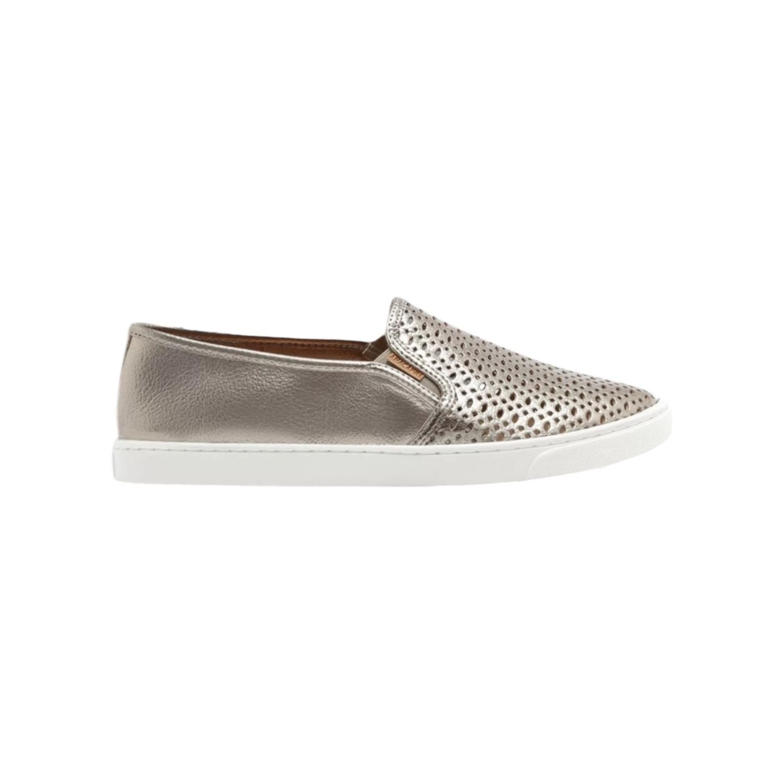 Tenis Feminino Anacapri Slip On Recorte Gaspea Prata Velha