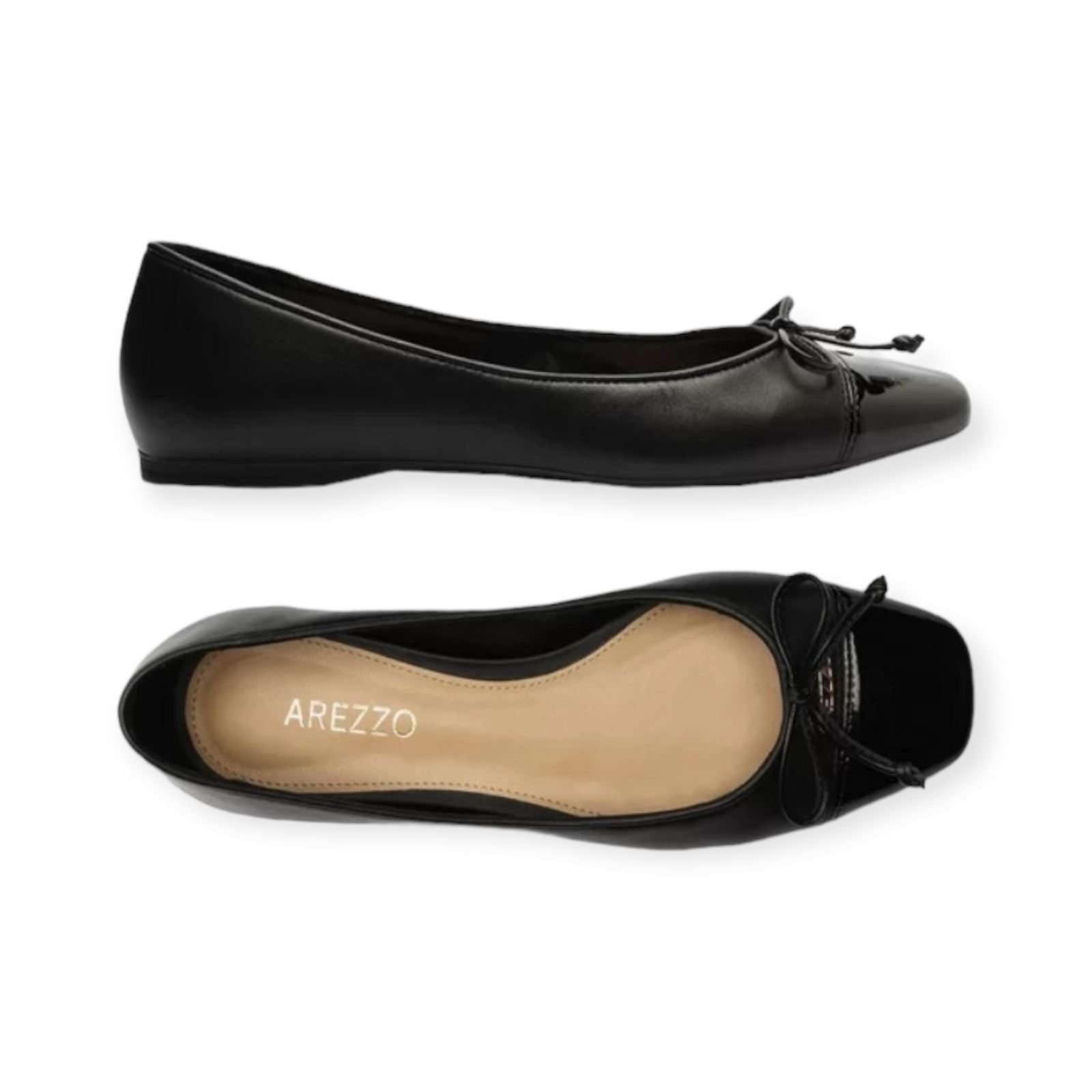 Sapatilha Feminina Arezzo Laço Bico Quadrado Preto Preto 3