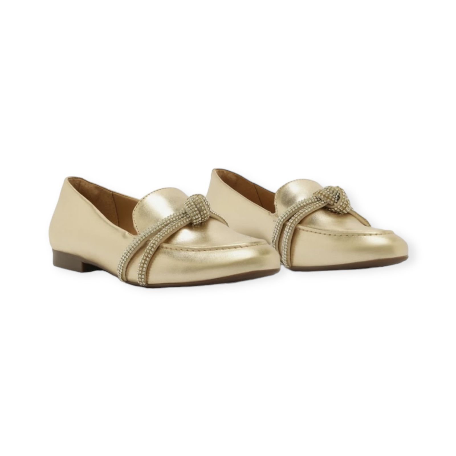 Mocassim Feminino Anacapri Tiras Nó Pedrarias Dourado Dourado 2