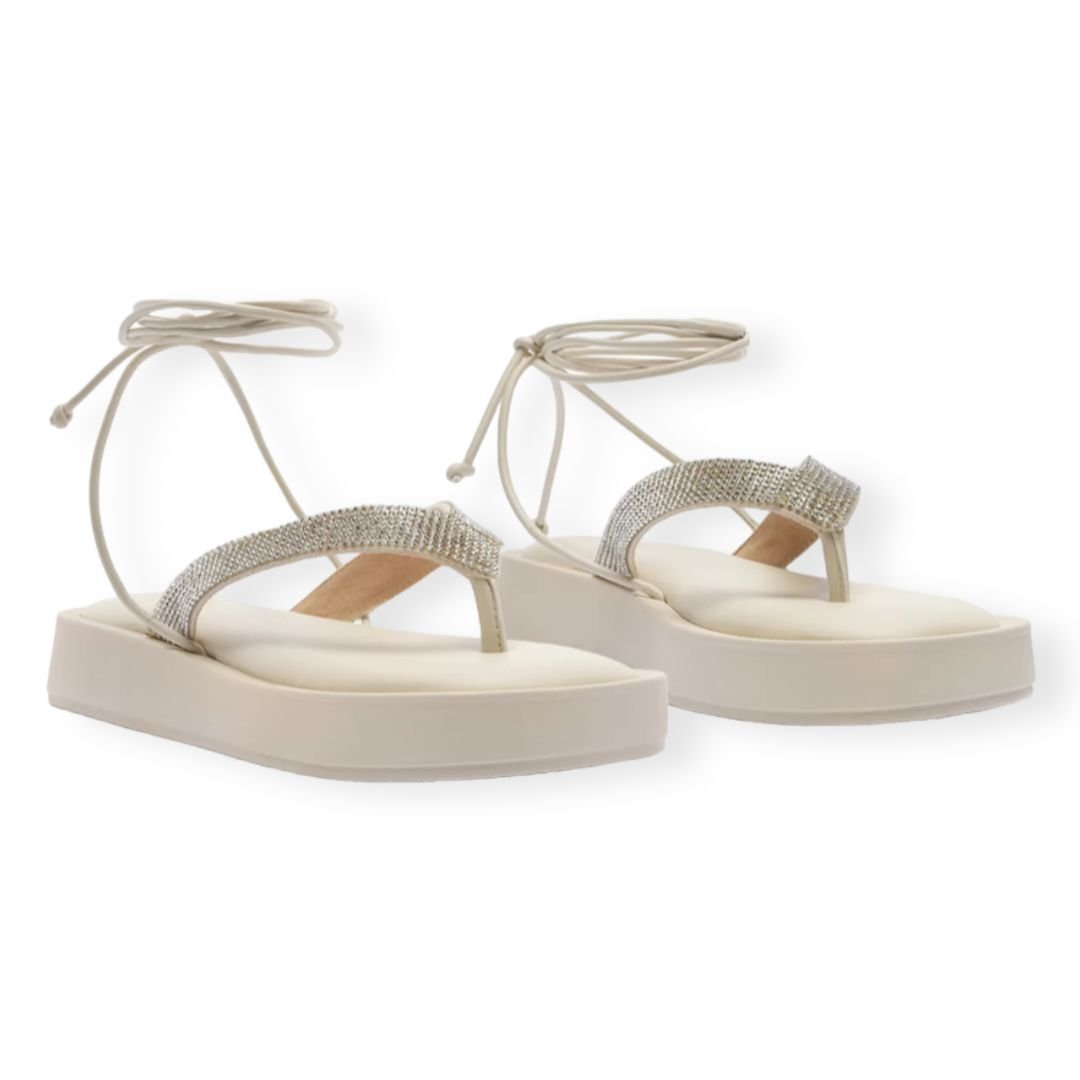 Sandália Plataforma Amarração Anacapri Feminino C3035300290004 Branco  Branco 4